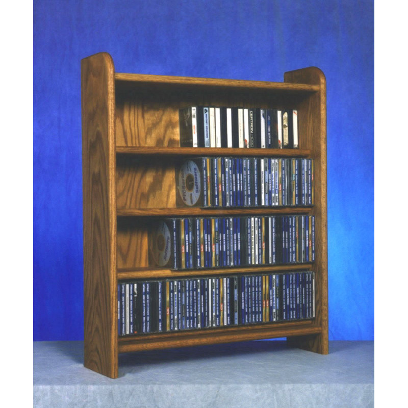 Shelf-Style Wooden CD Rack - 02 Series, Natural, 53.5" H x 24.25" W x 7.25" D