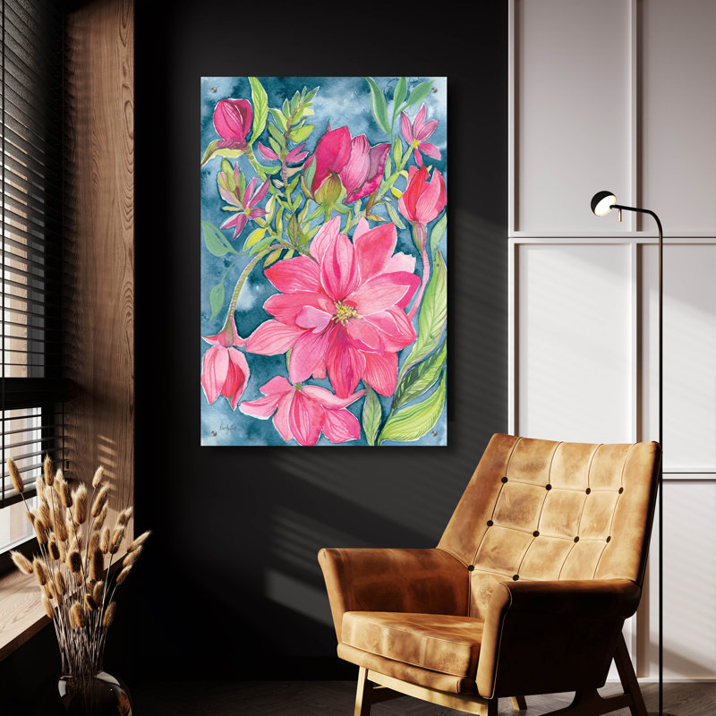 Art mural en verre Blooming Free, H 36 po x l 24 po x P 0,2 po