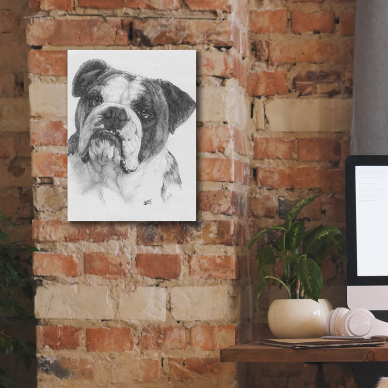 «American Bulldog» par Barbara Keith, H 16 po x l 12 po x P 0,75 po