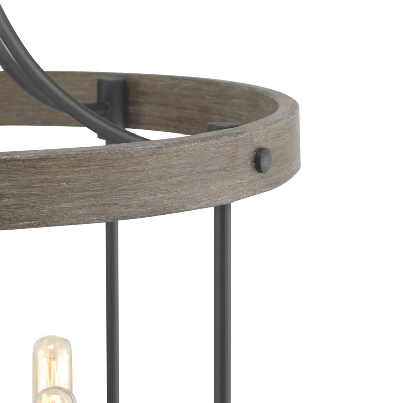 Kingsley 4 - Light Dimmable Geometric Chandelier, Graphite