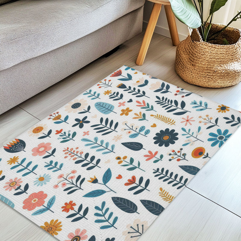 Tapis tressé à fleurs, Rectangulaire 3 pi x 5 pi