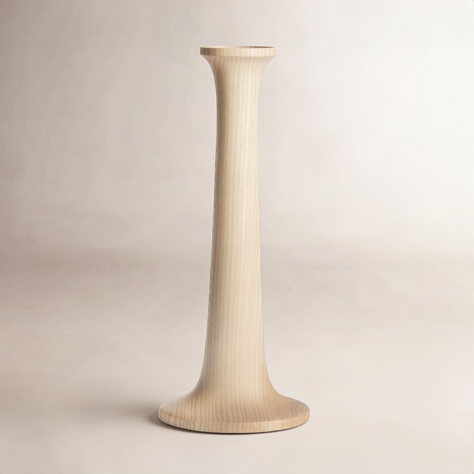 Solid Wood Candlestick Holder, 9" H x 4" W x 4" D, Maple