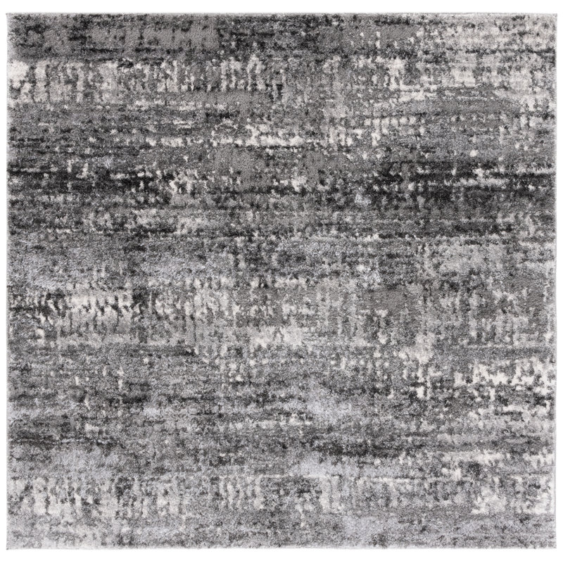 Custar Shag Performance Abstract Rug, Round 6'7"