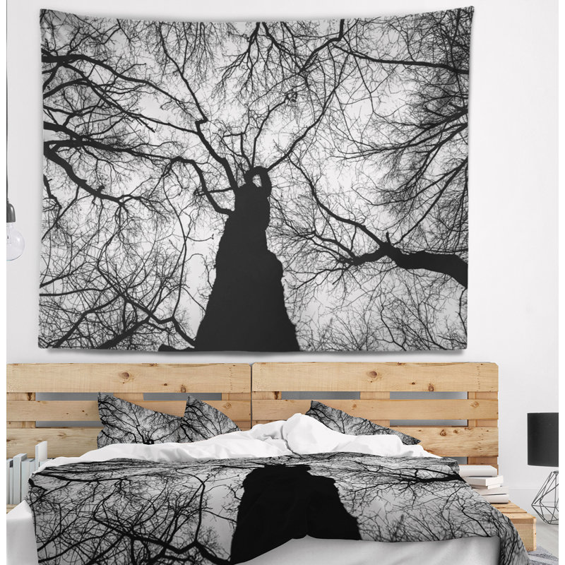 Tapisserie paysage de branches d'hiver, H 32 po x l 39 po