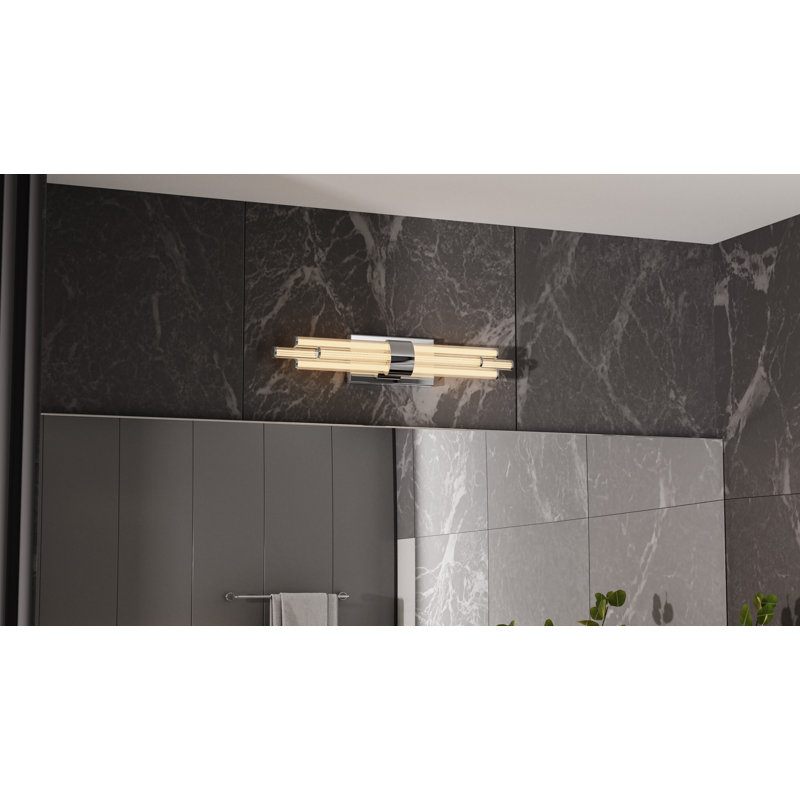 Luminaire de salle de bain à DEL intégré Alarcon avec interrupteur CCT, Chrome poli