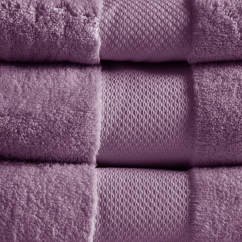 Cotton 6 Piece Bath Towel Set, Purple