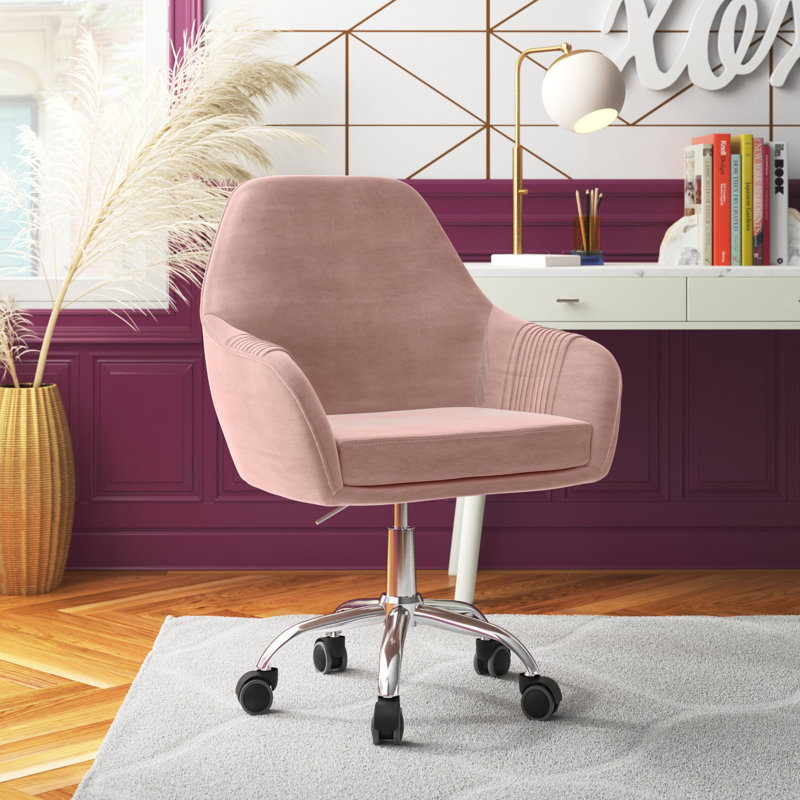 Ahlgren Velvet Task Chair, Dusky Rose