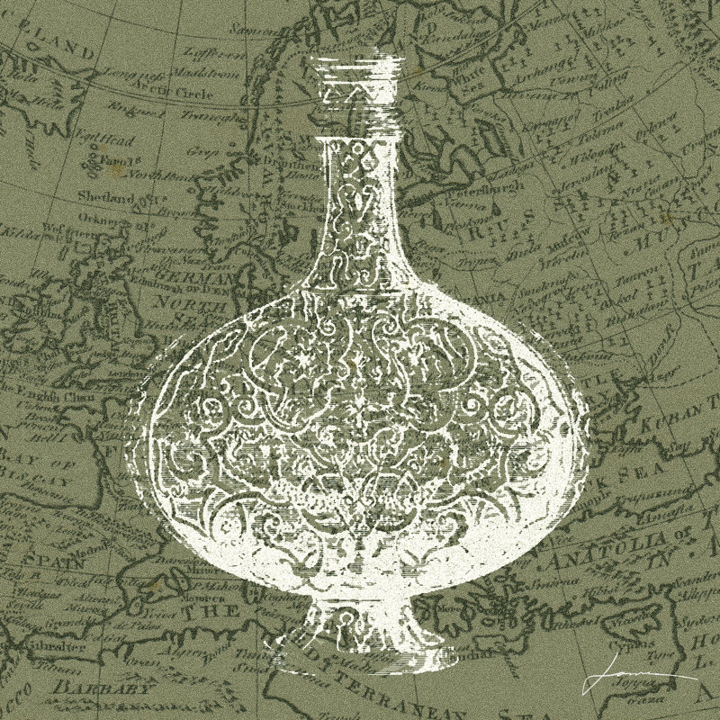 Map Bottles IV by James Burghardt - Wrapped Canvas Print, 91cm H x 91cm W