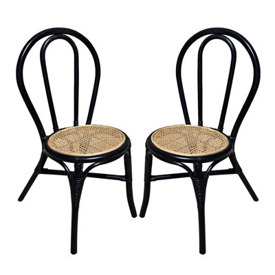 Ensemble de 2 chaises de salle à manger en rotin 15,5 x 20,5 x 35,5 po