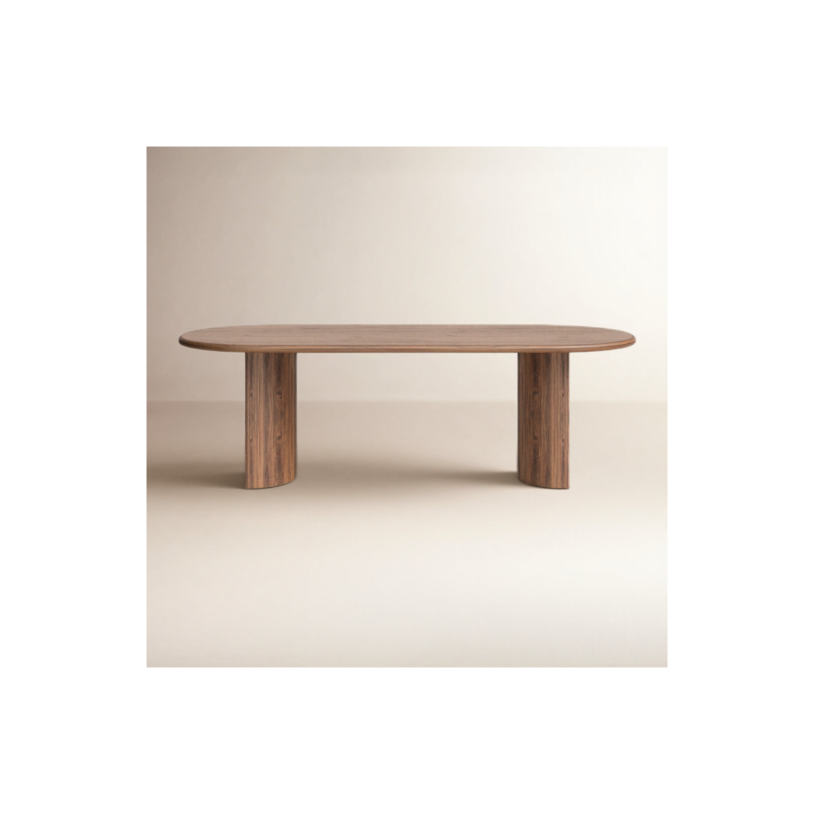Haiden 94'' Double Pedestal Dining Table, Seasoned Brown Acacia, 30" H x 94" W x 42" D