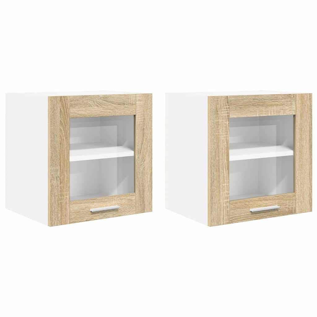 Vidaxl Hanging Cabinet With Door Riga 2 Pcs Sonoma Oak 40 X 31 X 40 Cm