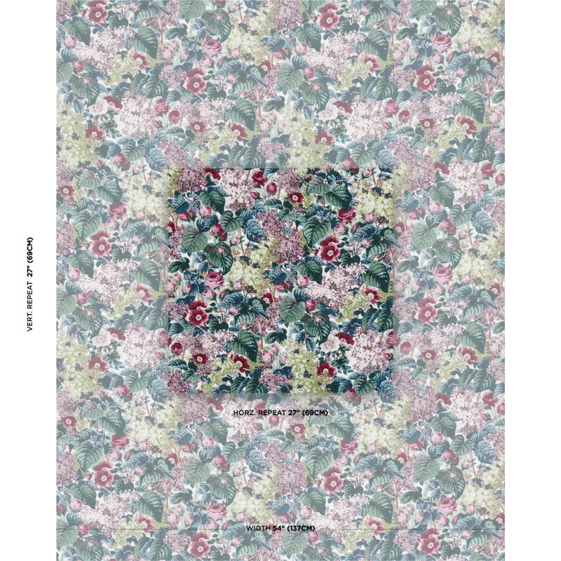 Flora's Fleurs Fabric, Plum