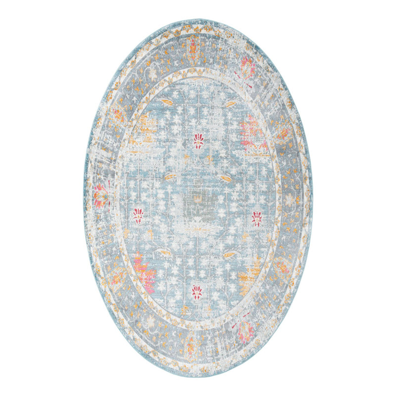 Haefner Floral Indoor Rug, Oval 5'5" x 8'