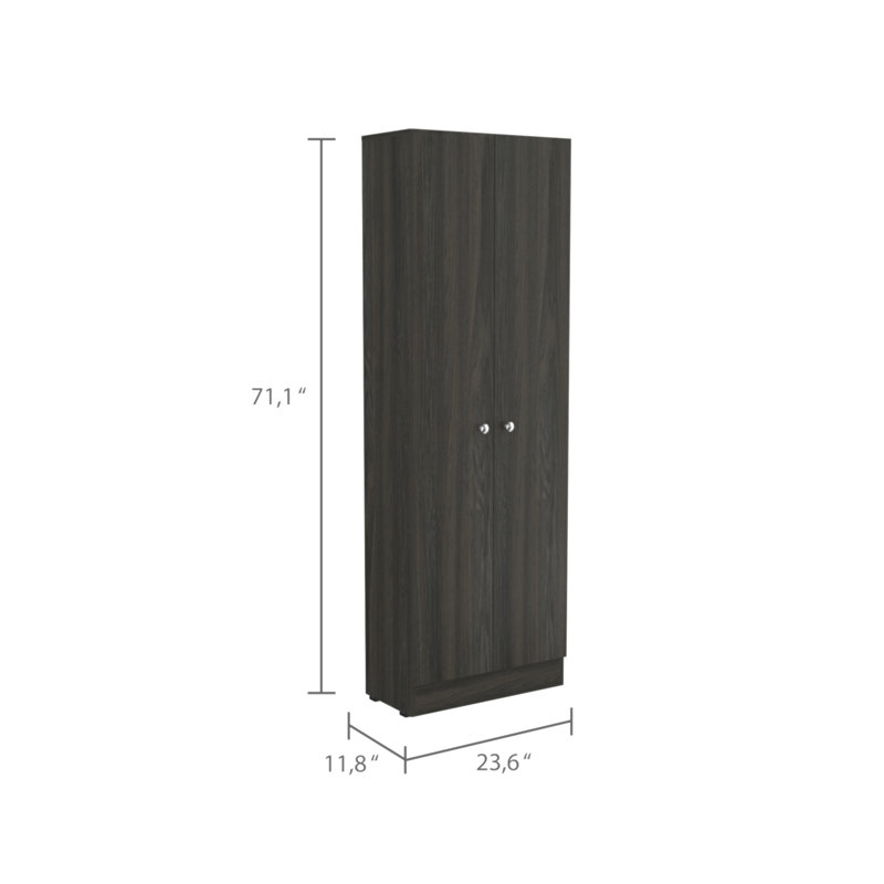 Grande armoire de rangement rectangulaire à 2 portes Buxton, Brun