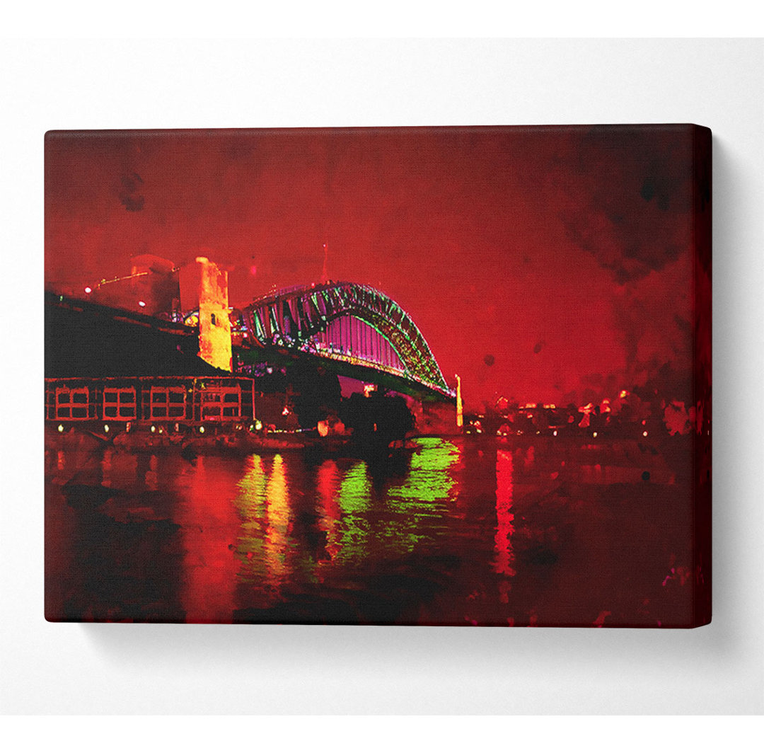 Sydney Harbour Bridge Red Glow - Kunstdrucke auf Leinwand