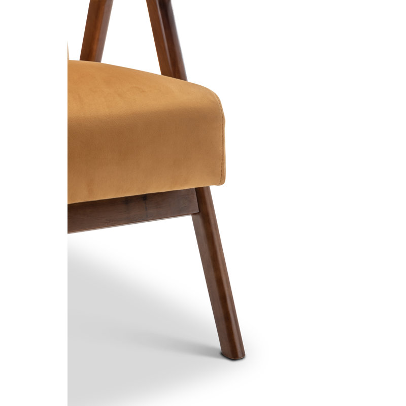 Gabar 75Cm Wide Classic Mid-Century Modern Armchair, Gold Velvet