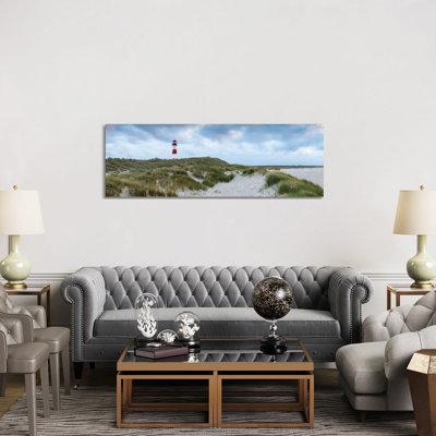 Panoramic View of the Lighthouse List Ost, Sylt, Schleswig-Holstein, Germany 1 Piece Wrapped Canvas Panoramic Wall Art