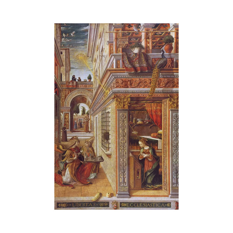 The Annunciation With St. Emidius, 1486 by Carlo Crivelli - Wrapped Canvas Painting, 20.32 cm H x 30.48 cm W