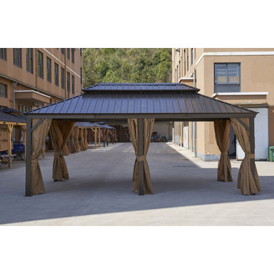 12*20FT Outdoor Permanent Hardtop Gazebo Canopy
