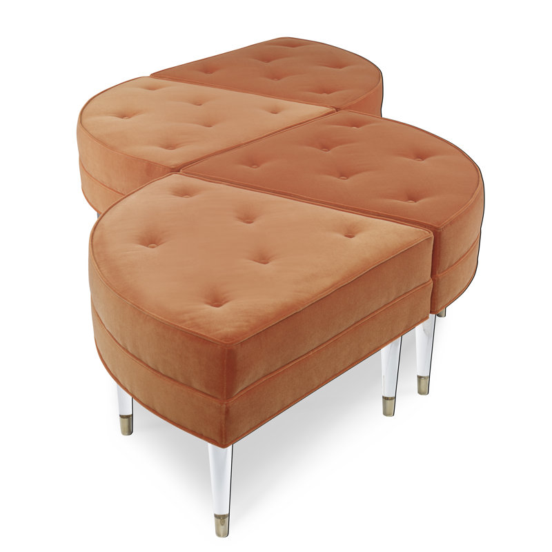 Piece Of Cake Wedge Ottoman, Venice Linen