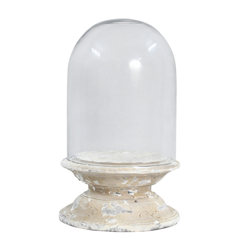 Dôme Arroyo avec base en bois, blanc - Lrg, H 13 po x l 7,5 po x P 7,5 po