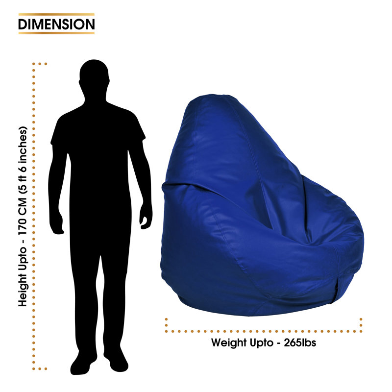 Leatherette Solid Indoor Bean Bag Cover - Filling Not Included, Blue