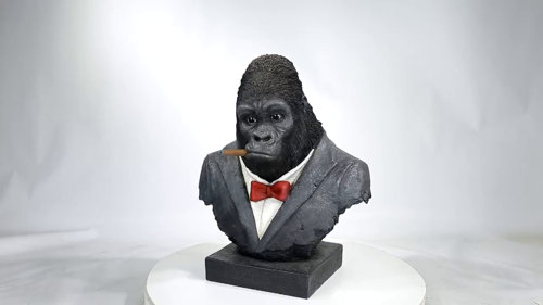 HI-LINE GIFT LTD. Gorilla Head with Tux Statues 87636-A - The Home Depot