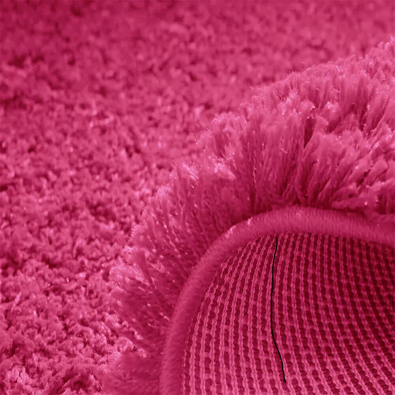Solid Colour Shag Area Rug, Round 120 cm