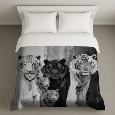 Housses de couette monochrome famille de tigres
