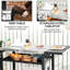 Chariot de barbecue extérieur avec support pliable, 46 po x 21,75 po, acier inoxydable, station de préparation, table pliante noire