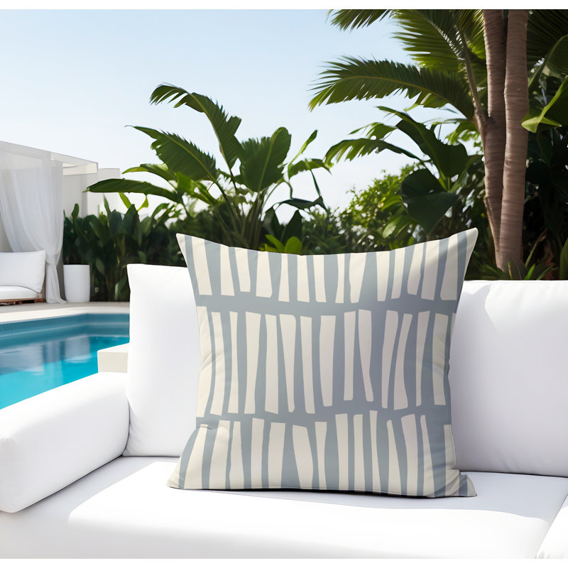 Coussin décoratif réversible Clayton, H 17 po x l 17 po, Gris / Blanc cassé