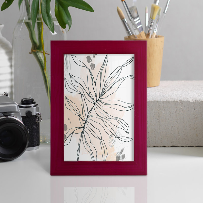 Palm, croquis I encadré sur papier, Rouge, H 6 po x l 4 po x P 1 po