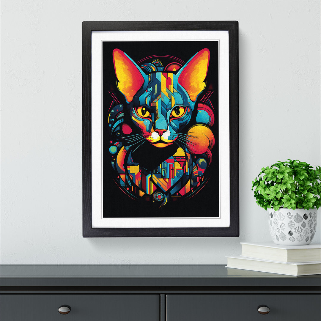 Sphynx Cat Constructivism - Framed Print