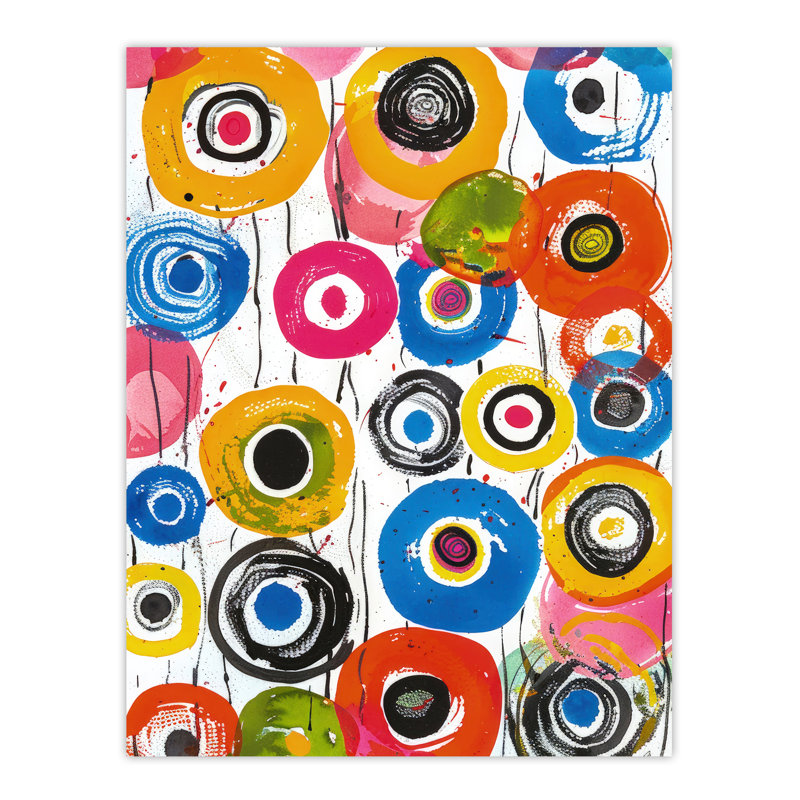 Wall Art Print Abstract Target Circles Bright Fun Design Poster