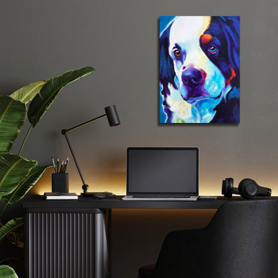 Red Barrel Studio «Bernese Mountain Dog - Zeke» par Dawg Painter, art mural en verre acrylique ACR-44469