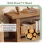 Meuble télé 63 po en bois massif pour meuble télé 55/65/75 po avec tablettes de rangement