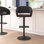 Tabouret de bar contemporain à hauteur réglable en vinyle avec dossier moyen arrondi