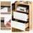 15.7" White Nightstand, P2 Particleboard, Matte Melamine, Beveled Drawer, 2 Drawers (2 Pcs)-869608488