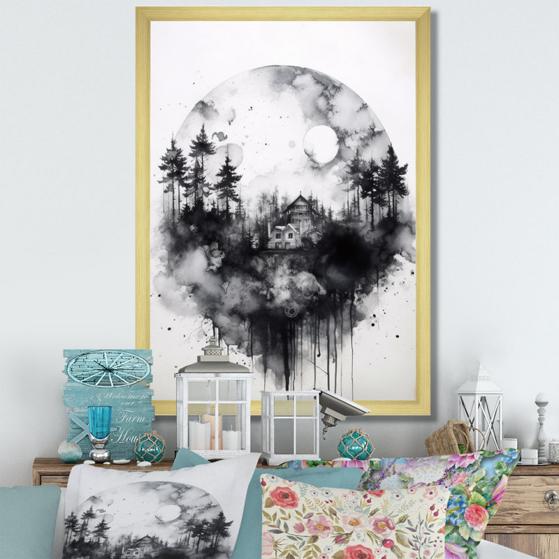 Cabine solitude sur toile, Cadre doré à une seule photo, H 44 po x l 34 po x P 1,5 po