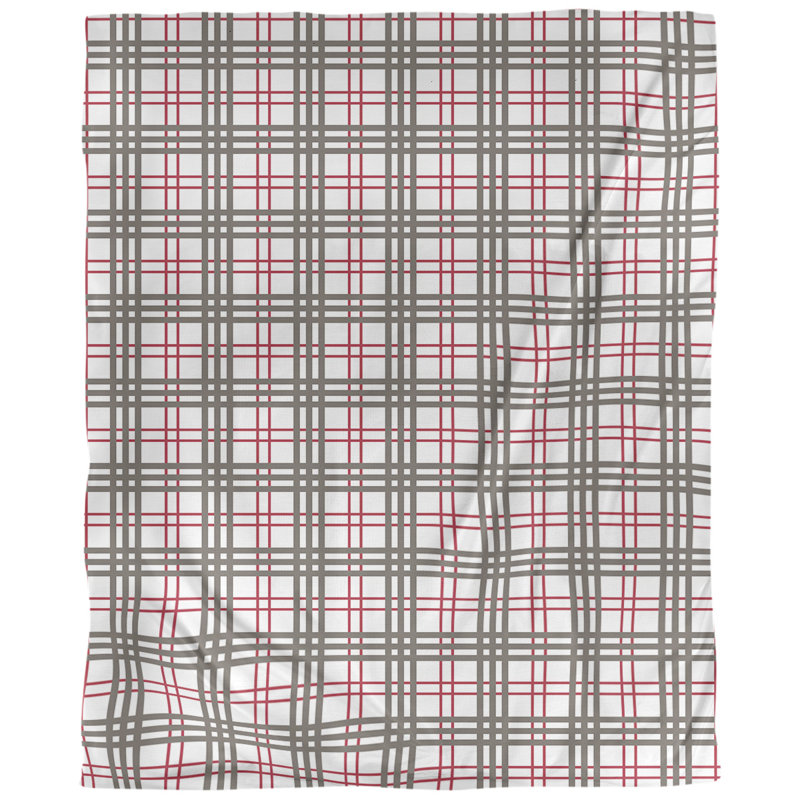Housse de couette simple de luxe Tampa Bay, Blanc / rouge / étain, Housse de couette pour lit simple, Polyester brossé