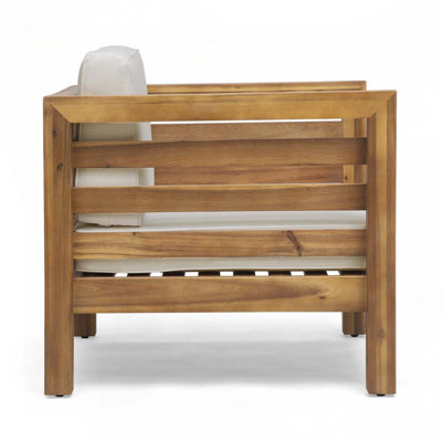 Fauteuil club d'extérieur en bois d'acacia