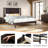 Mid-century Modern Queen Size Solid Wood Bed Frame, Brown-1844767751-1827925393