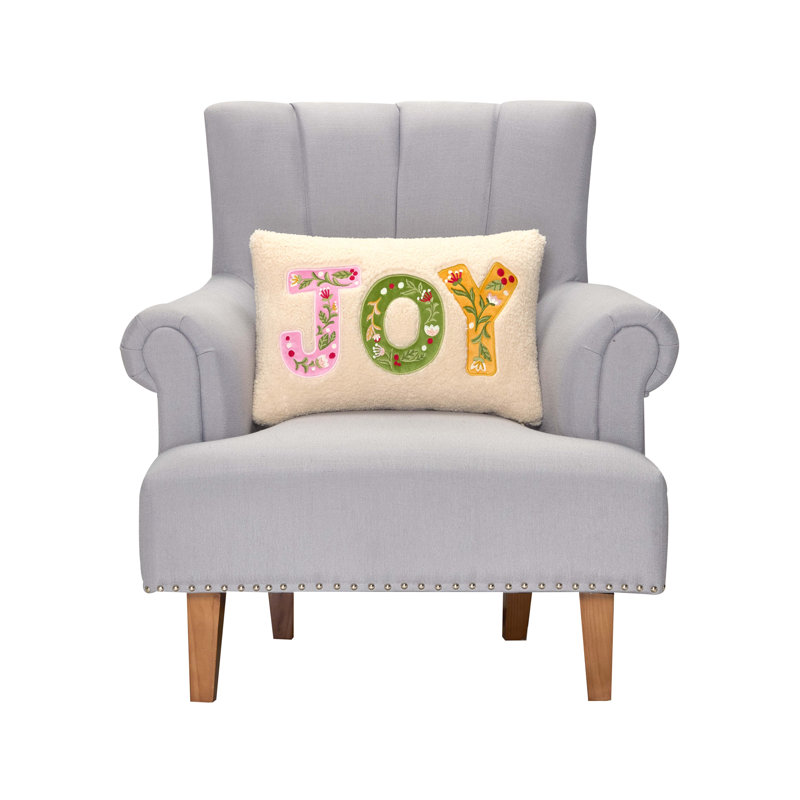Coussin brodé Joy Applique, Joy 12 x 18 po