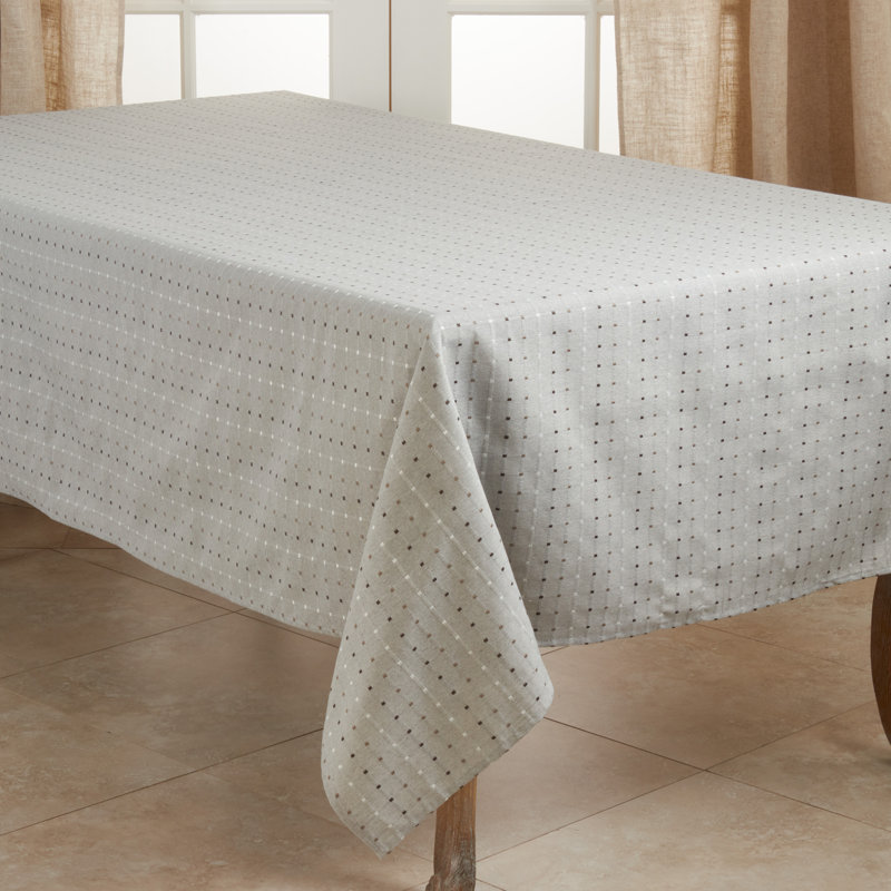 Clarkston Box Stitch Tablecloth, 70" x 50", Gray