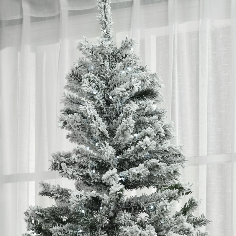 7.5' Pencil Snow Flocked Artificial Christmas Tree in , 7.5'