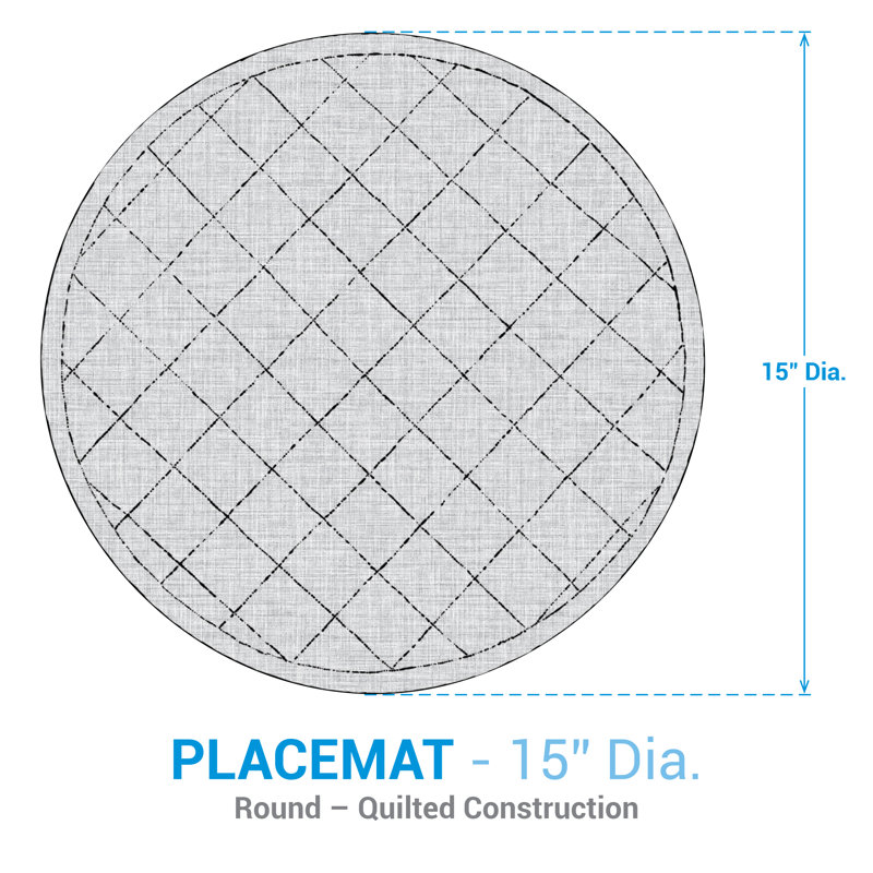  Ensemble de 4 napperons Astor, Carreaux rouges, Rond 15 po