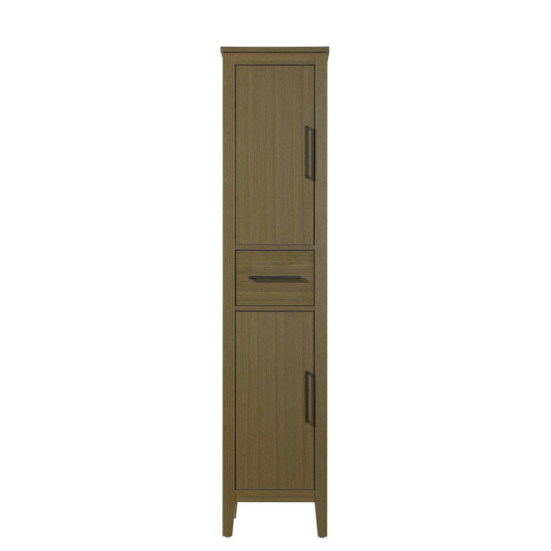 16 Inch Bath Storage Cabinet in Chestnut Brown, Chestnut Brown, 72" H x 16" W x 72" D