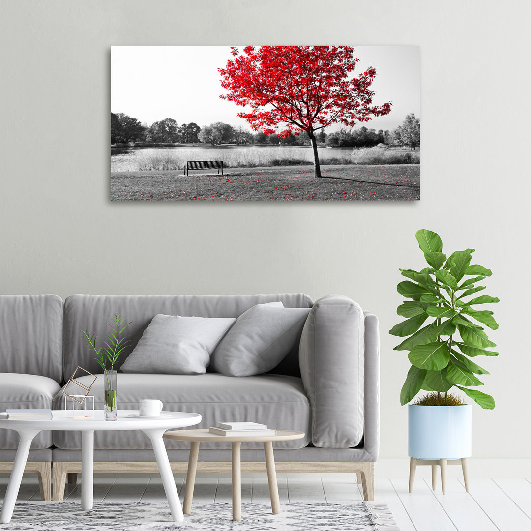 Roter Baum - Kunstdrucke auf Segeltuch