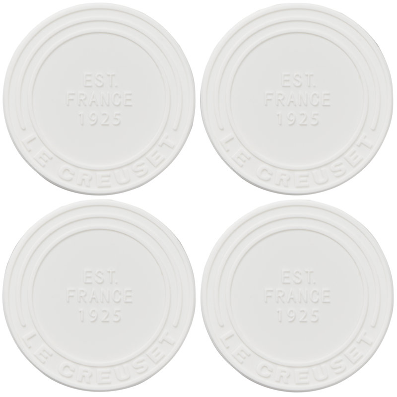 Le Creuset Silicone Coaster Set, White