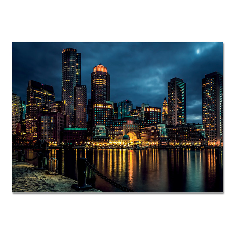 Melbourne By Night by Giallobus - No Frame Print on Glass, 65cm H x 95cm W